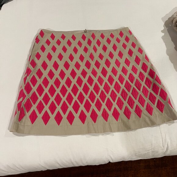 Boden Pink Diamond A-Line Skirt with Pockets - Picture 3 of 8